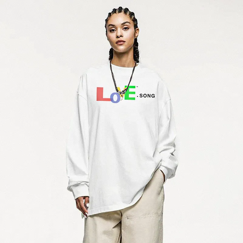 #SA81 SAINT pure cotton long-sleeved T P150 Color: White Size: S-XL